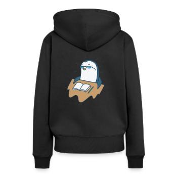Pingouin apprenant l’oiseau antarctique - Sweat à capuche Premium bio Femme - noir - Dos - Julia (174cm)