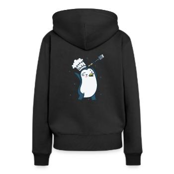 Penguin est un chef animal antarctique - Sweat à capuche Premium bio Femme - noir - Dos - Julia (174cm)