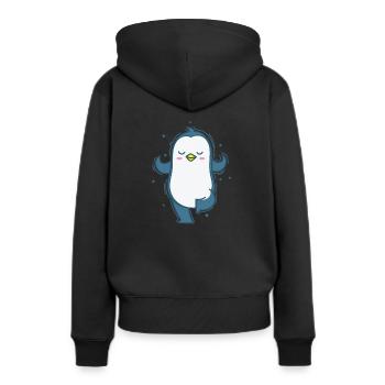 Penguin yoga ou méditation Antarctique - Sweat à capuche Premium bio Femme - noir - Dos - Julia (174cm)