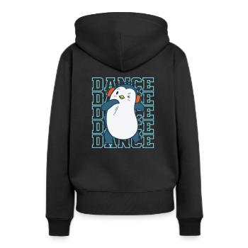 Le pingouin aime l’animal dansant Antarctique - Sweat à capuche Premium bio Femme - noir - Dos - Julia (174cm)