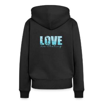 Love Ice Skating Schlittschuhlaufen Eisbahn - Frauen Premium Bio Hoodie - Schwarz - Hinten - Julia (174cm)