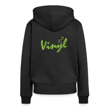 Vinyle avec partitions Enregistrer de la musique - Sweat à capuche Premium bio Femme - noir - Dos - Julia (174cm)