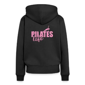 Les mots ne peuvent pas transmettre l’amour que j’ai pour le Pilates - Sweat à capuche Premium bio Femme - noir - Dos - Julia (174cm)