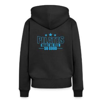 Pilates Faites-moi me sentir si bien Centrale électrique - Sweat à capuche Premium bio Femme - noir - Dos - Julia (174cm)