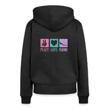 Peace Love Paafowl Plumage Oiseau Faisan - Sweat à capuche Premium bio Femme - noir - Dos - Julia (174cm)