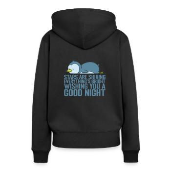 Stars are shining, everything's bright - Frauen Premium Bio Hoodie - Schwarz - Hinten - Julia (174cm)