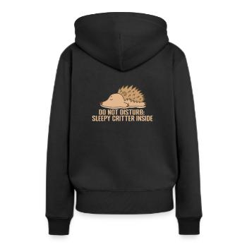 Ne pas déranger: Bestiole endormie à l’intérieur - Sweat à capuche Premium bio Femme - noir - Dos - Julia (174cm)