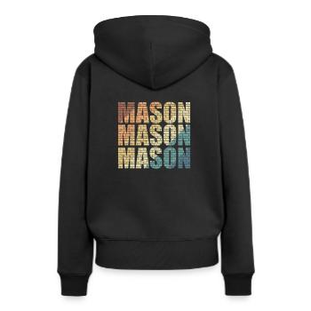 Maçon Profession d’ouvrier de la construction - Sweat à capuche Premium bio Femme - noir - Dos - Julia (174cm)