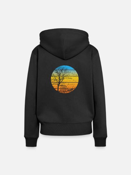 Schnecke mit Baum Schneckenhaus Tier - Frauen Premium Bio Hoodie - Schwarz