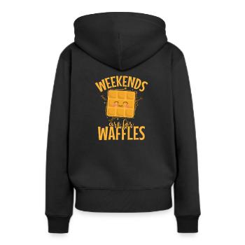 Weekends are for Waffles Snack Pastry - Women’s Premium Organic Hoodie - black - Back - Julia (174cm)