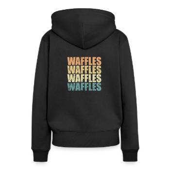 Waffles Nachtisch Gebäck Bäcker - Frauen Premium Bio Hoodie - Schwarz - Hinten - Julia (174cm)