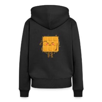 Waffel salutiert Teig Gebäck Snack - Frauen Premium Bio Hoodie - Schwarz - Hinten - Julia (174cm)
