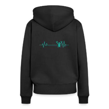 Heartbeat Line Aérobic Aquatique Sport - Sweat à capuche Premium bio Femme - noir - Dos - Julia (174cm)
