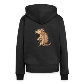 nachtaktives Gürteltier in der Wüste - Frauen Premium Bio Hoodie - Schwarz - Hinten - Julia (174cm)