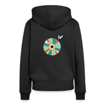 Support de données pour module de stockage rétro CD-Rom - Sweat à capuche Premium bio Femme - noir - Dos - Julia (174cm)