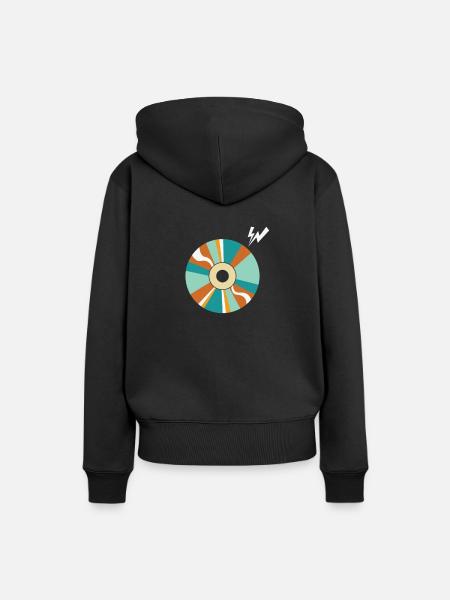CD-Rom Retrospeichermodul Datenträger - Frauen Premium Bio Hoodie - Schwarz