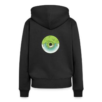 Support de données pour module de stockage rétro CD - Sweat à capuche Premium bio Femme - noir - Dos - Julia (174cm)