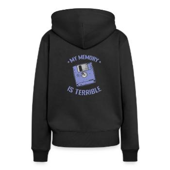 Ma mémoire est terrible module de mémoire de disquette - Sweat à capuche Premium bio Femme - noir - Dos - Julia (174cm)