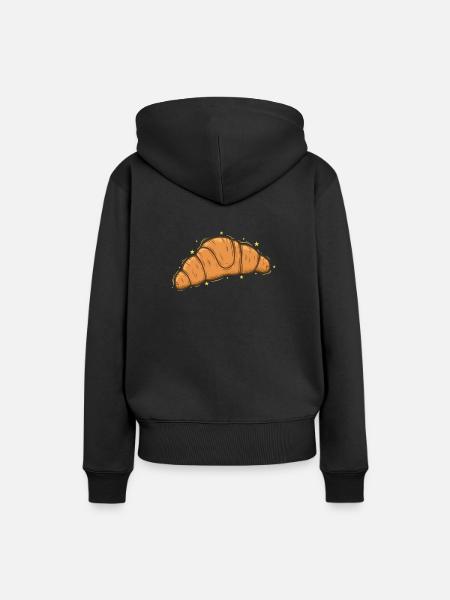 Brot Bäcker Hörnchen Coissant Backware - Frauen Premium Bio Hoodie - Schwarz