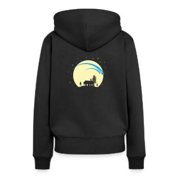 Étoiles filantes dans le ciel nocturne - Sweat à capuche Premium bio Femme - noir - Dos - Julia (174cm)