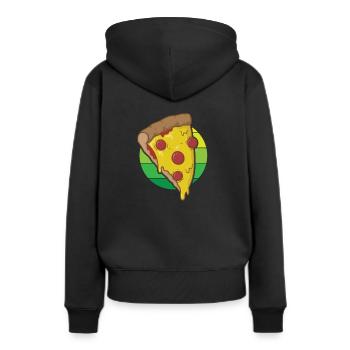Pizza au salami, à l’italienne et au fromage - Sweat à capuche Premium bio Femme - noir - Dos - Julia (174cm)