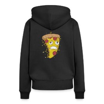 La pizza, le salami et le fromage ont peur - Sweat à capuche Premium bio Femme - noir - Dos - Julia (174cm)