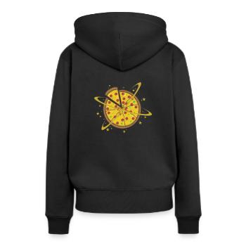 Pizza geschnitten italienisch Käse Salami - Frauen Premium Bio Hoodie - Schwarz - Hinten - Julia (174cm)