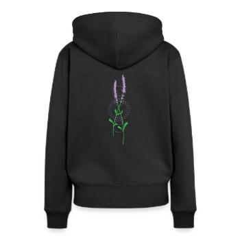 Lavendel Pflanze Garten Duft Aroma - Frauen Premium Bio Hoodie - Schwarz - Hinten - Julia (174cm)