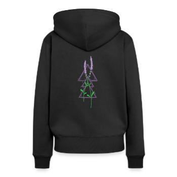 Lavendel Garten Pflanze Duft - Frauen Premium Bio Hoodie - Schwarz - Hinten - Julia (174cm)