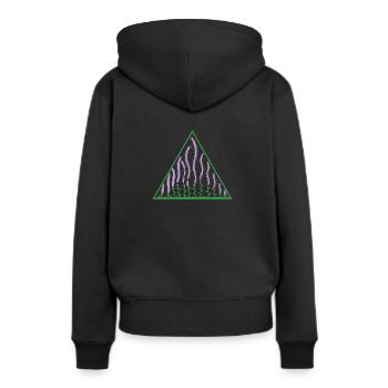 Lavendel im Dreieck Pflanze Garten Duft - Frauen Premium Bio Hoodie - Schwarz - Hinten - Julia (174cm)