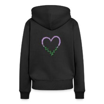 Herz aus Lavendel Pflanze Garten Duft - Frauen Premium Bio Hoodie - Schwarz - Hinten - Julia (174cm)