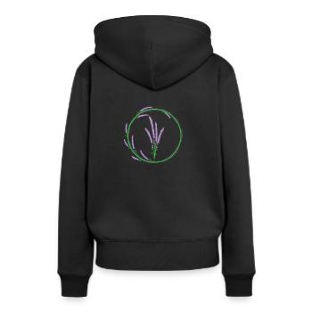 Lavendel Kreis Pflanze Garten Duft - Frauen Premium Bio Hoodie - Schwarz - Hinten - Julia (174cm)
