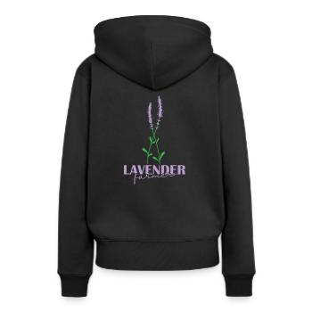 Lavendel Farmer Pflanze Garten Duft - Frauen Premium Bio Hoodie - Schwarz - Hinten - Julia (174cm)