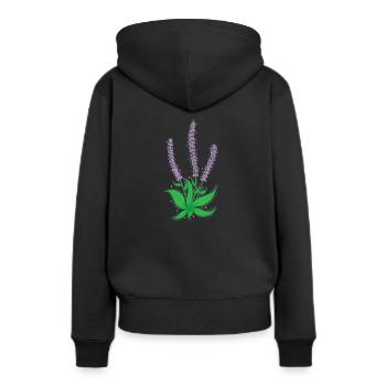 Pflanze Lavendel Garten Duft Kräuter - Frauen Premium Bio Hoodie - Schwarz - Hinten - Julia (174cm)
