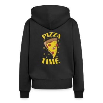 Pizza Time Lieblingsessen Salami - Frauen Premium Bio Hoodie - Schwarz - Hinten - Julia (174cm)