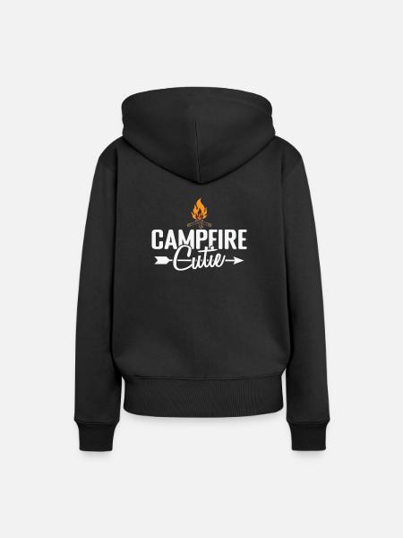 Campfire Cutie Camping Urlaub - Frauen Premium Bio Hoodie - Schwarz