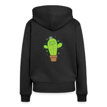 Kaktuspflanze in der Hitze - Frauen Premium Bio Hoodie - Schwarz - Hinten - Julia (174cm)