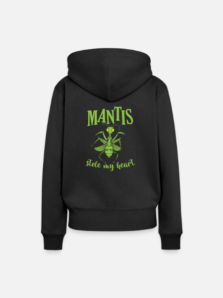 Mantis stole my Heart - Frauen Premium Bio Hoodie - Schwarz