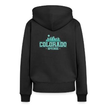 Colorado Springs Colorado Stadt in den USA - Frauen Premium Bio Hoodie - Schwarz - Hinten - Julia (174cm)