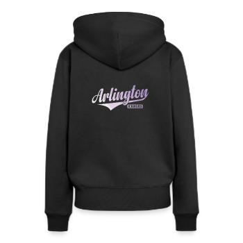 Arlington Stadt im Bundesstaat Kansas - Frauen Premium Bio Hoodie - Schwarz - Hinten - Julia (174cm)