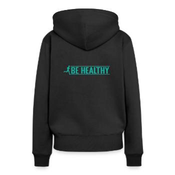 Faites du jogging en bonne santé - Sweat à capuche Premium bio Femme - noir - Dos - Julia (174cm)