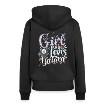 Fille qui aime le billard - Sweat à capuche Premium bio Femme - noir - Dos - Julia (174cm)