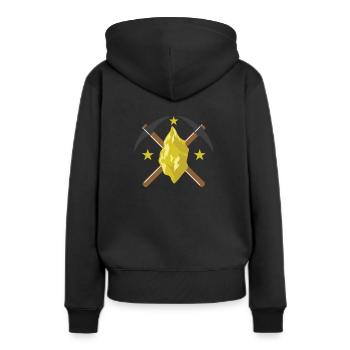 Pépite d’Aurum avec cueillette - Sweat à capuche Premium bio Femme - noir - Dos - Julia (174cm)