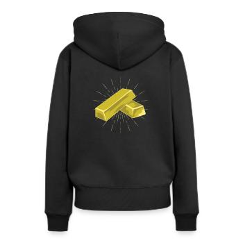 Lingots d’Aurum Investment - Sweat à capuche Premium bio Femme - noir - Dos - Julia (174cm)