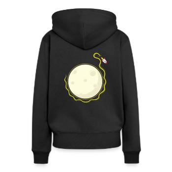 Une fusée tourne autour de la lune - Sweat à capuche Premium bio Femme - noir - Dos - Julia (174cm)