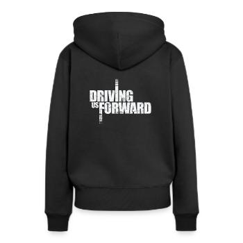 Nous faire avancer - Sweat à capuche Premium bio Femme - noir - Dos - Julia (174cm)