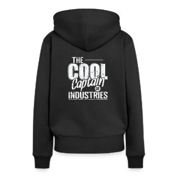 Le capitaine cool des industries - Sweat à capuche Premium bio Femme - noir - Dos - Julia (174cm)