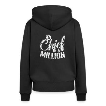 Un chef dans un million - Sweat à capuche Premium bio Femme - noir - Dos - Julia (174cm)