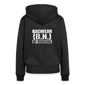 Bachelor of Nursing Medizinische Pflege - Frauen Premium Bio Hoodie - Schwarz - Hinten - Julia (174cm)