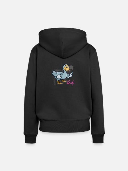 freundlicher Dodo - Frauen Premium Bio Hoodie - Schwarz